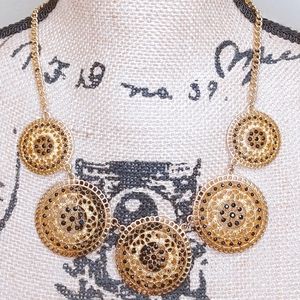 Mandala Zen Necklace/Gold Geometric Necklace/Circular Design Necklace/ Intricate